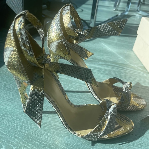 Alexandre Birman Clarita Python Wave-heel Sandals - Picture 6 of 13